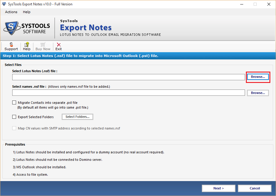 configure Lotus Notes account in Outlook