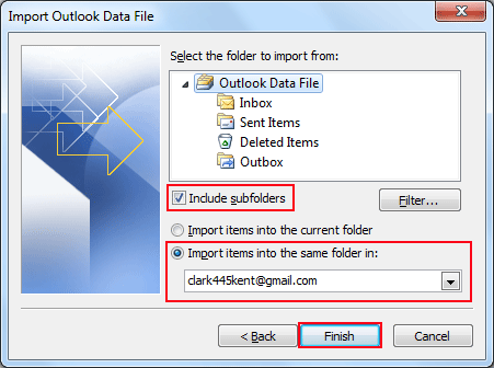 Merge Outlook Data Files via Import/Export