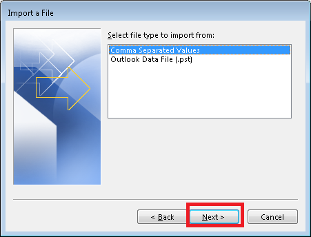 Select CSV Format