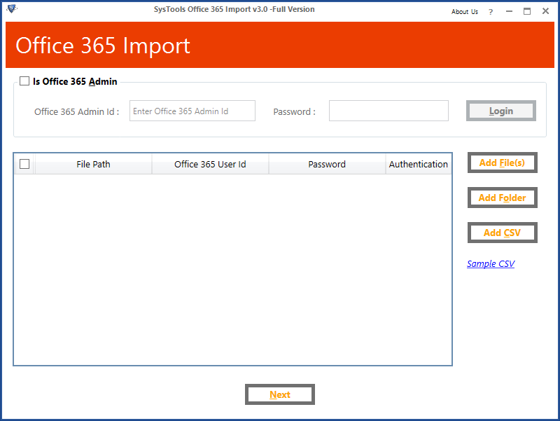 launch tool import PST to Office 365 Account