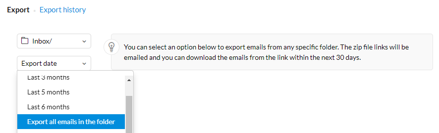 Export all emails from Zoho Mail