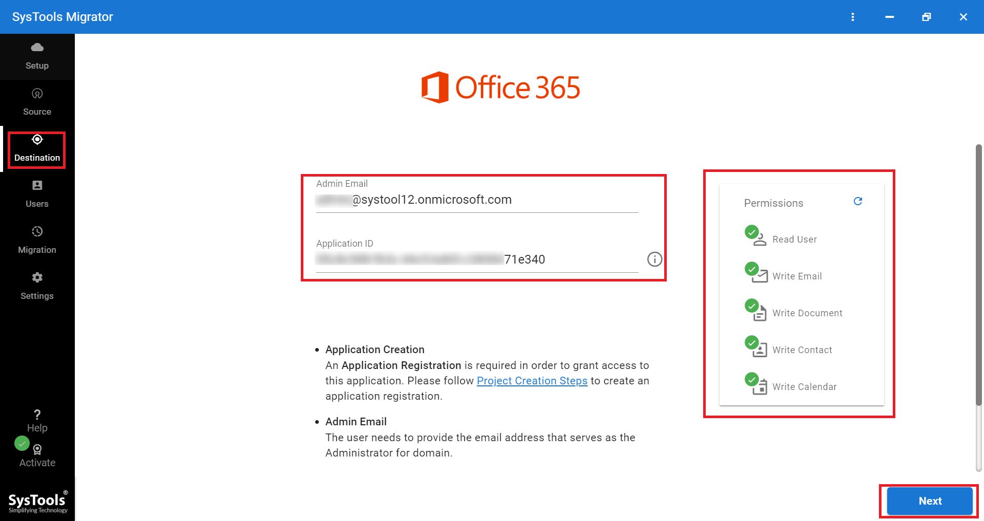 office 365 details and validate