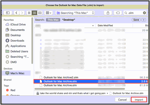 how to move a outlook 2011 mac pst file
