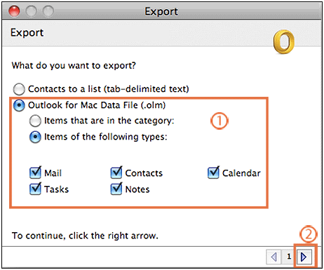 export outlook identity mac