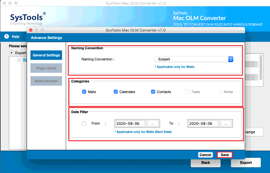 EML ADvacnce setting