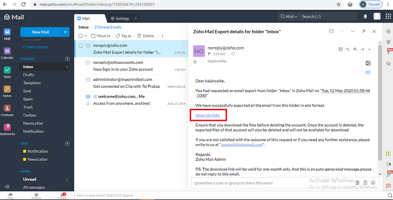 Export Data From Zoho Mail Account With Emails And Contacts 8288