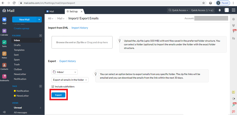 Export Data From Zoho Mail Account With Emails And Contacts 1223