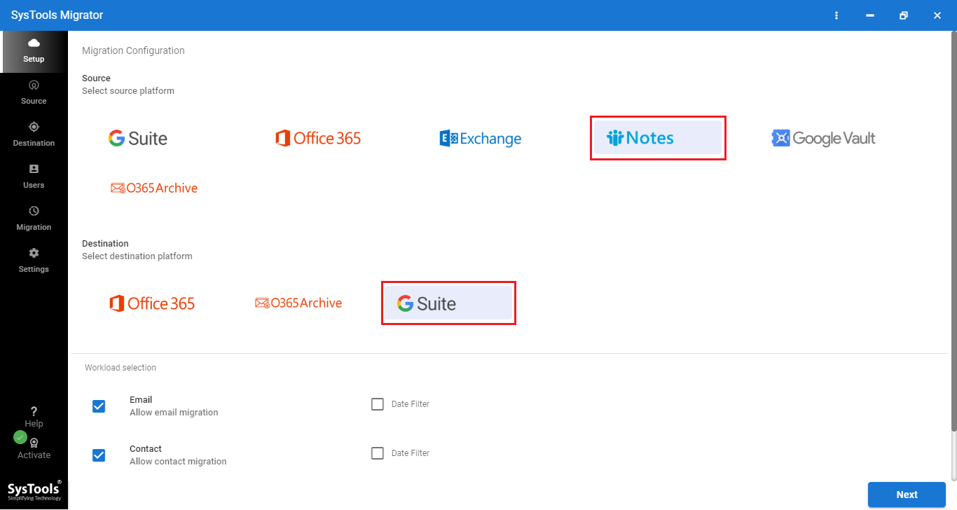  Import Lotus Notes NSF Data into G Suite