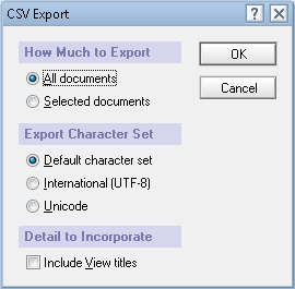 csv report in extract data from lotus notes